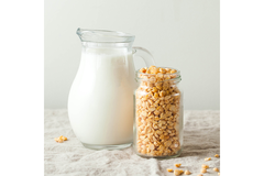 Milk in a jar and cereal
